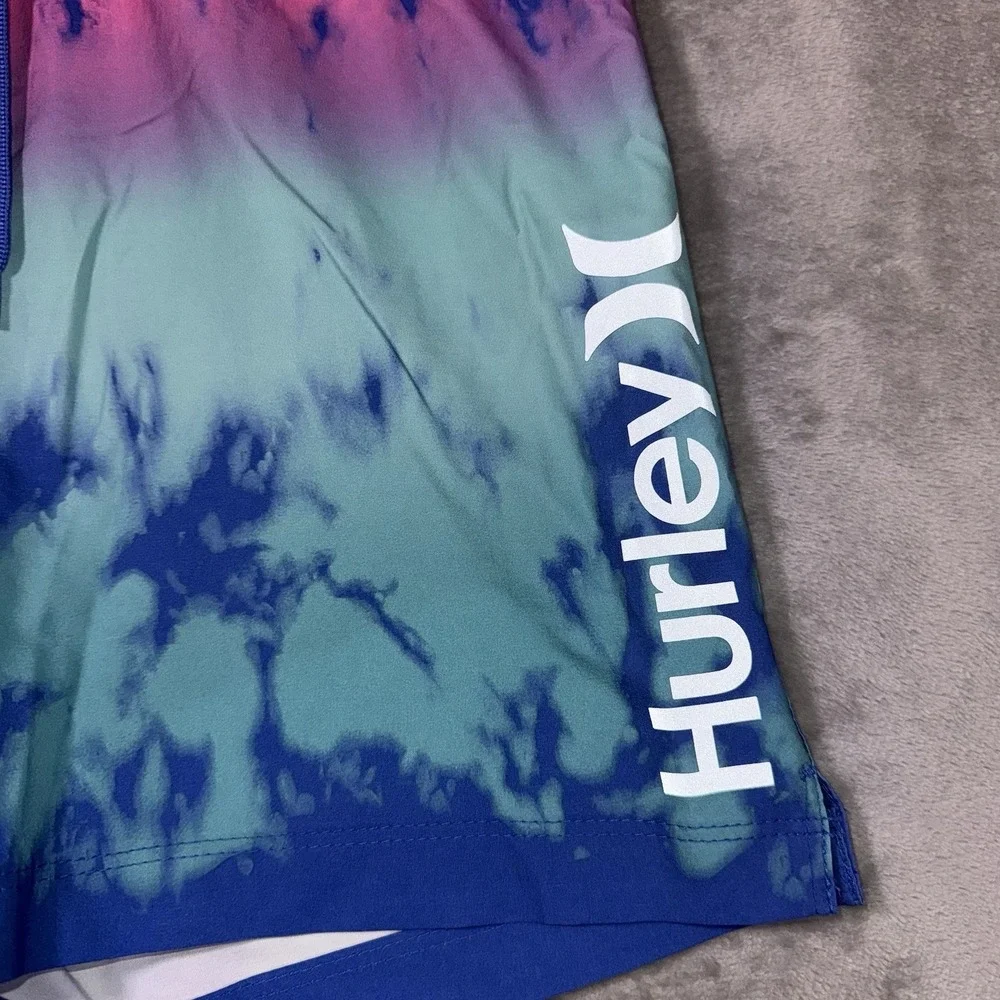 Hurley Boys Board Shorts Size Small‎ 26 Multicolor Gradient Palms Surfer Beach